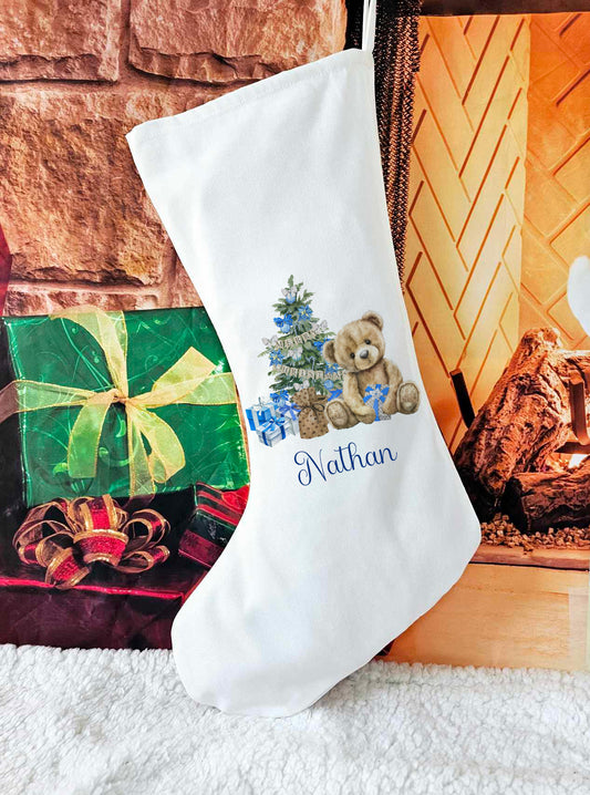 Personalised Bear Christmas Stocking