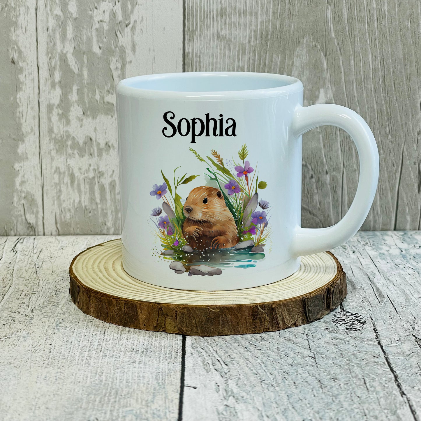 Personalised Animal 6oz Polymer Kids Mug