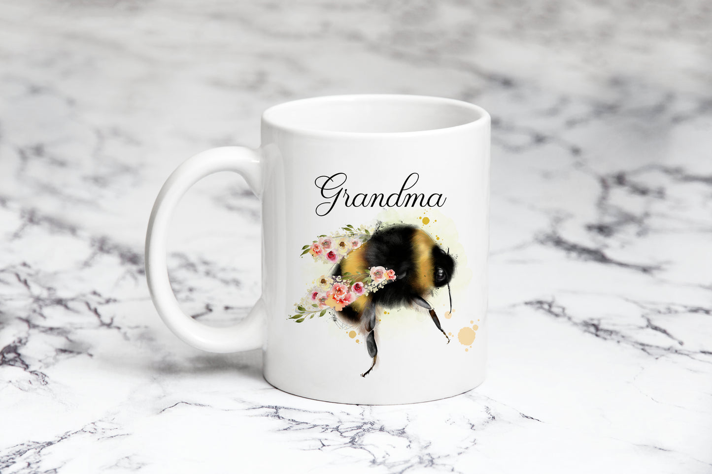 Personalised Floral Bee Mug