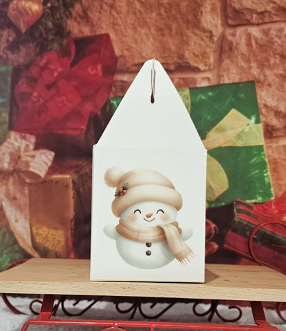 Personalised Beige Snowman Christmas Treat Box