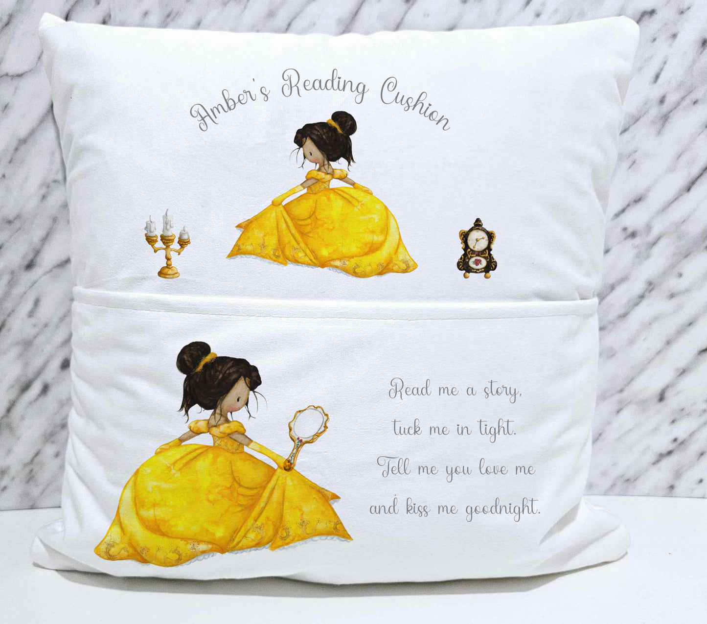 Personalised Princess Book Pocket Cushion