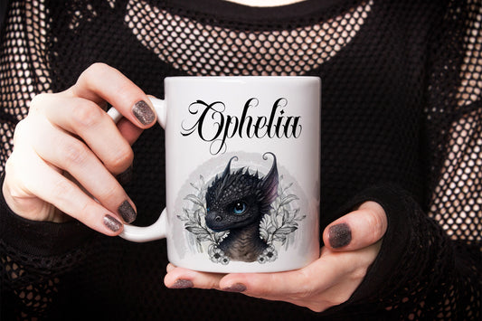 Personalised Black Dragon Mug