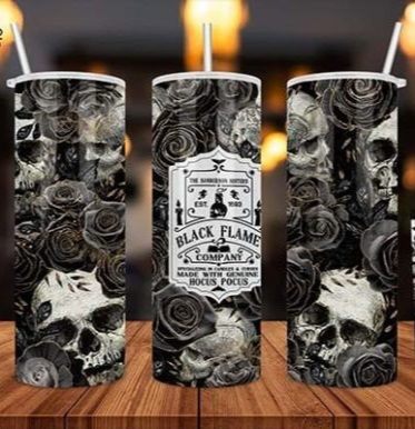 Black Flame Halloween Tumbler