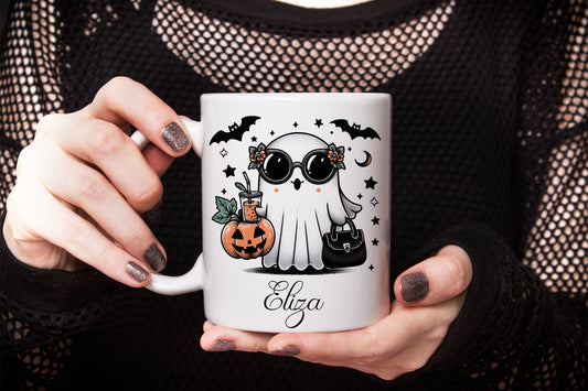 Personalised Sassy Ghost Halloween Family Mug