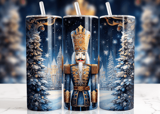 Blue Nutcracker Christmas Tumbler