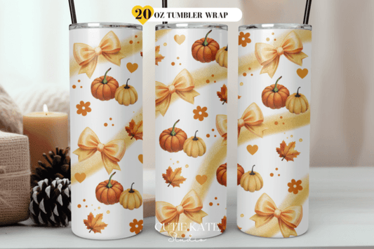 Pumpkin and Bows Halloween Tumbler