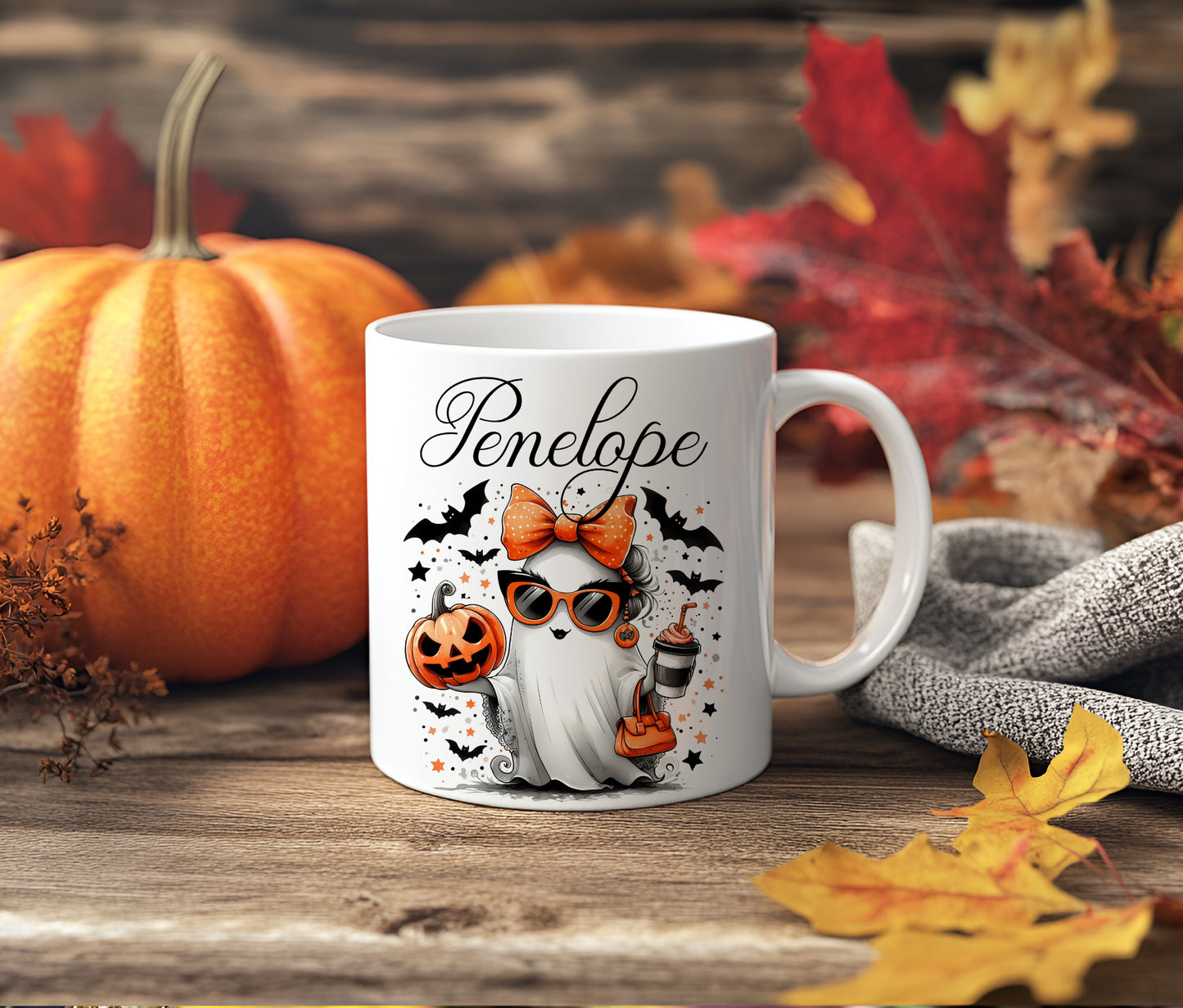 Personalised Sassy Ghost Halloween Family Mug