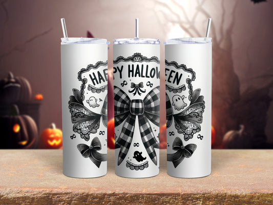 Black Halloween Bow Tumbler