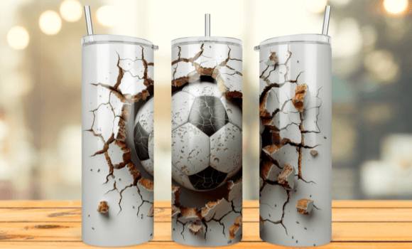 Cracked Wall Football Tumbler