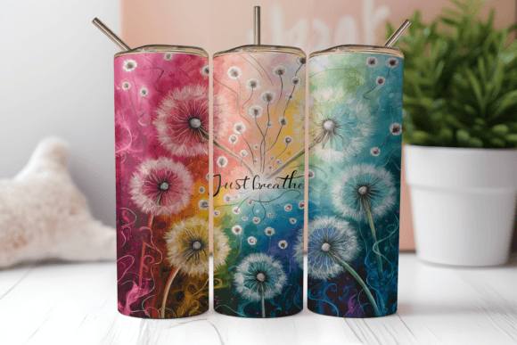 White Dandelion Colourful Tumbler