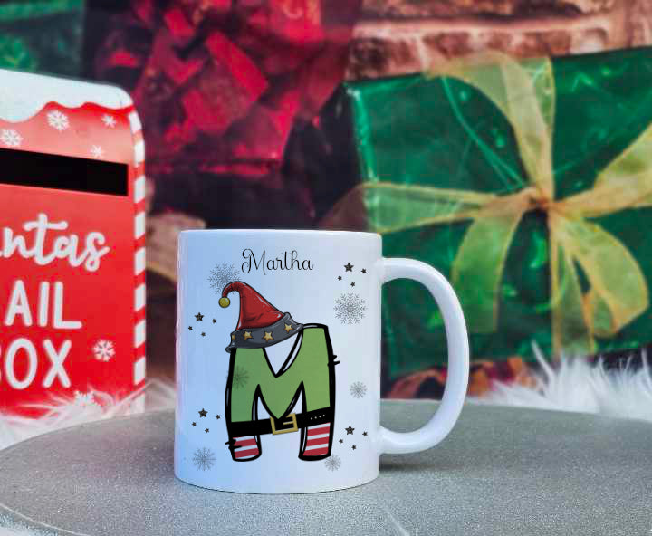 Personalised Elf Alphabet Family Mug