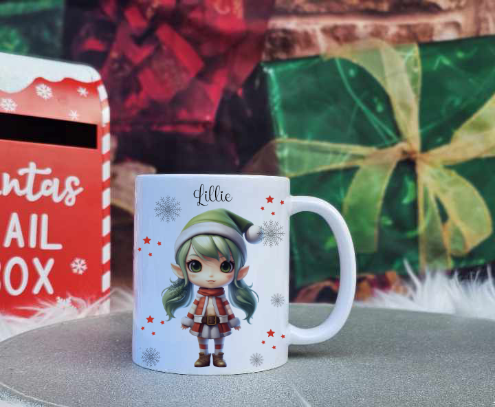 Personalised Christmas Elf Family Mugs