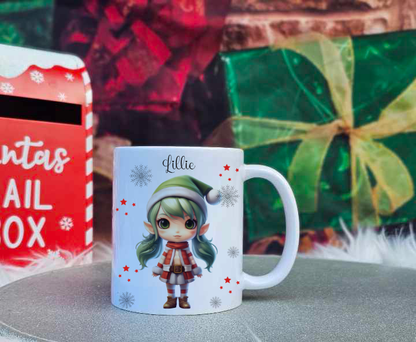 Personalised Christmas Elf Family Mugs