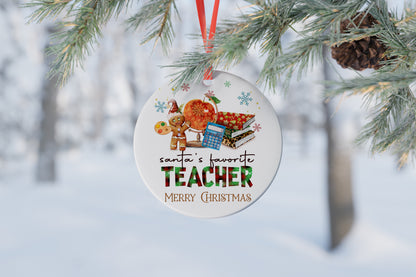 Christmas Teacher Gift Ceramic Bauble And Card