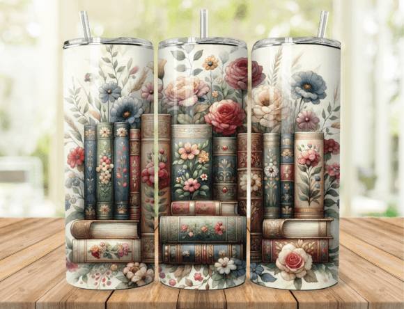 Books And Flowers Tumbler