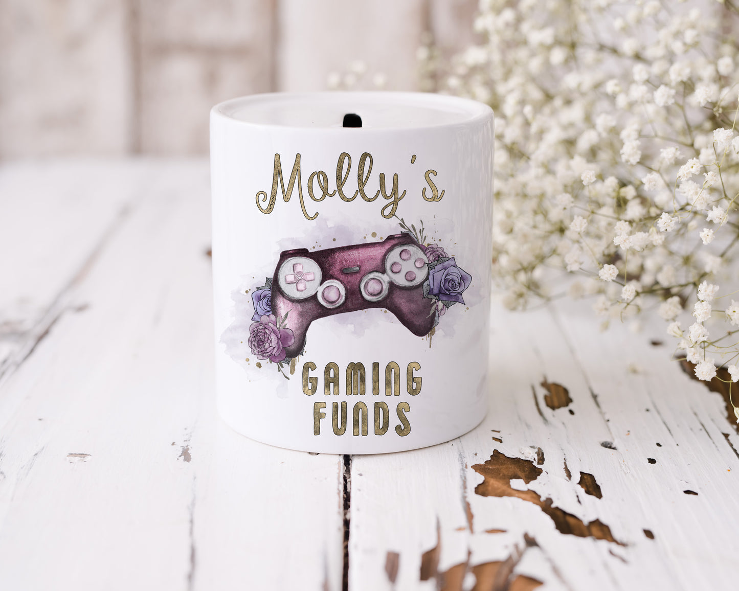 Personalised Girl Gamer Gaming Fund Money Box