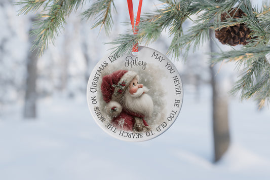 Personalised Gazing Santa Bauble
