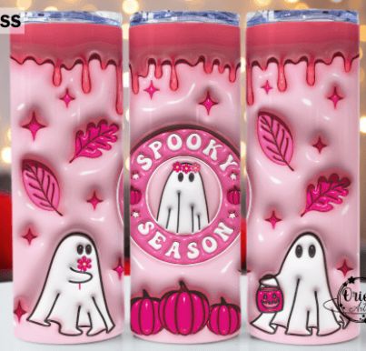 Pink Ghosts Halloween Coffee Tumbler