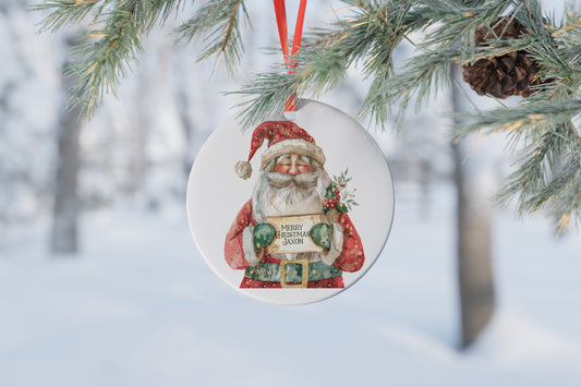 Personalised Glitter Santa Bauble