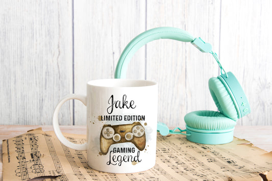 Personalised Gold Gamer Controller Mug