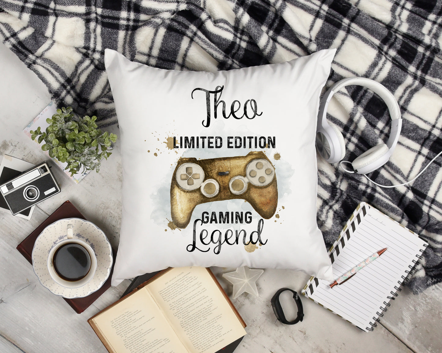 Personalised Gold Gamer Controller Cushion