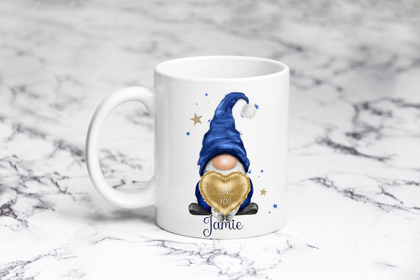 Valentine Blue Gnome Mug