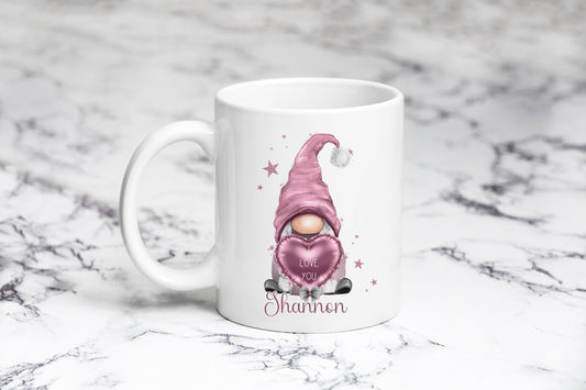 Valentine Pink Gnome Mug