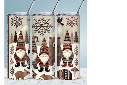Vintage Gnome Christmas Tumbler