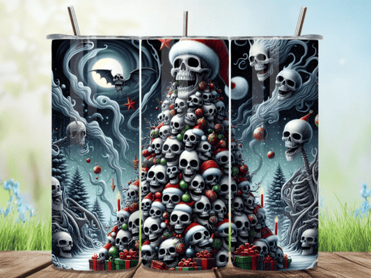 Gothic Skull Christmas Tree Tumbler