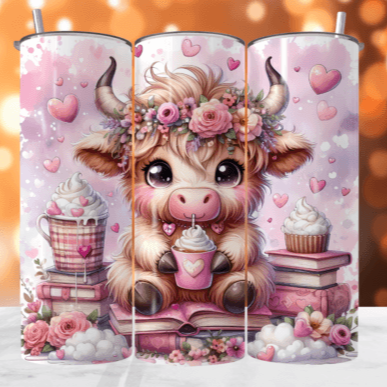 Valentine Highland Cow Tumbler