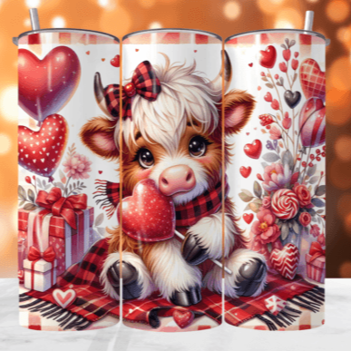 Valentine Highland Cow Tumbler