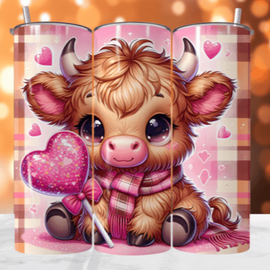 Valentine Highland Cow Tumbler