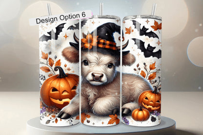 Highland Cow Halloween Tumbler Multiple Design Options