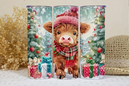 Christmas Highland Cow With Presents