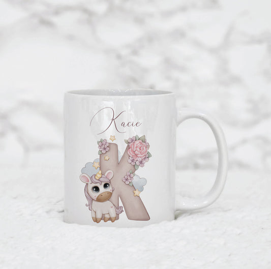 Personalised Unicorn Alphabet Mug