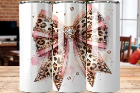 Leopard Print Bow Pink