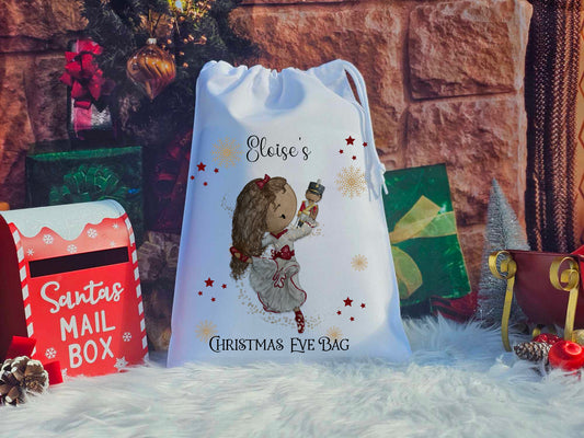 Personalised Ballerina Christmas Eve Sack