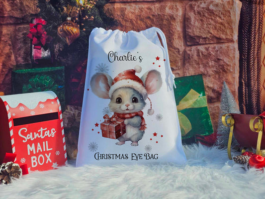 Personalised Mouse Christmas Eve Sack