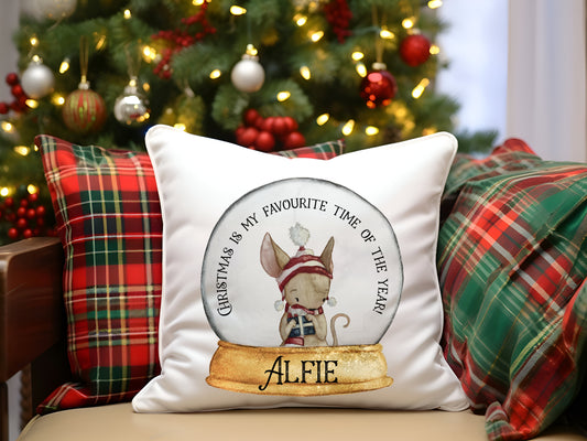 Personalised Mouse Christmas Cushion