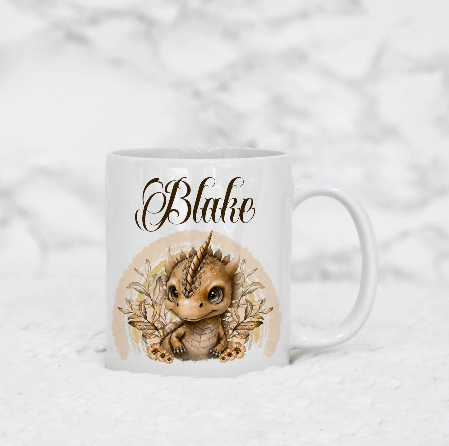 Personalised Orange Dragon Mug