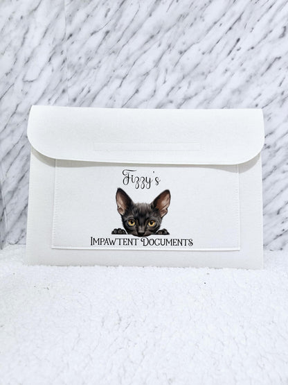 Personalised Cat Pet Document Folder