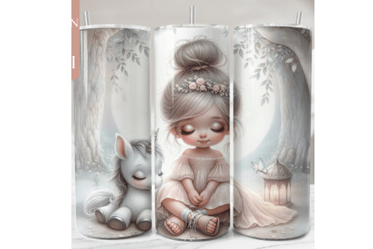 Peaceful Girl and Unicorn