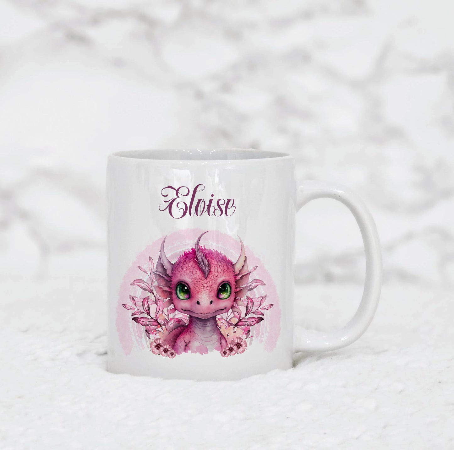 Personalised Pink Dragon Mug