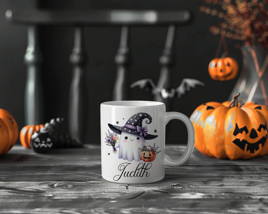 Personalised Cute Ghost Halloween Family Mug