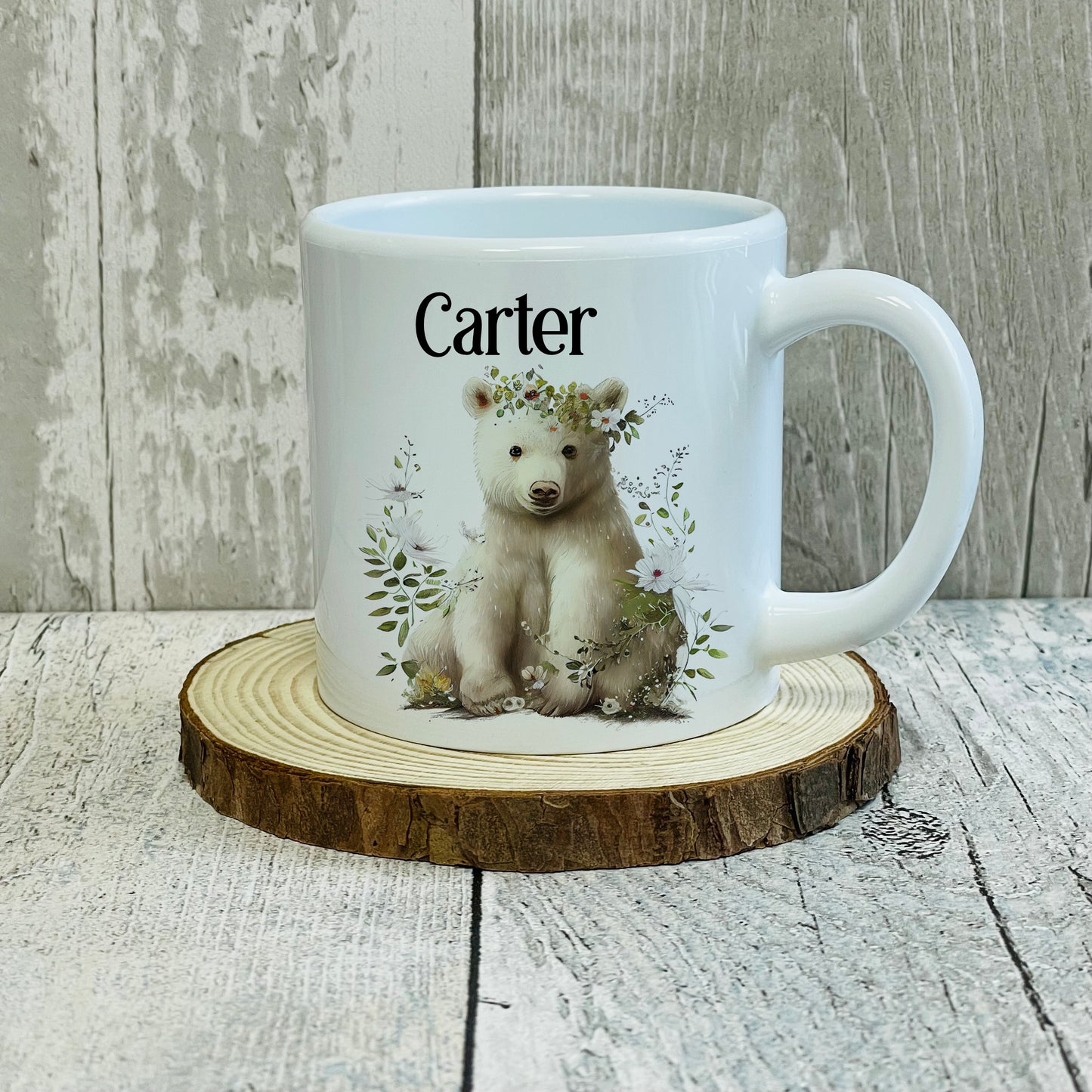 Personalised Animal 6oz Polymer Kids Mug