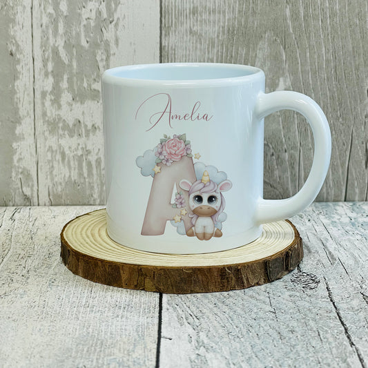 Personalised Unicorn Alphabet 6oz Polymer Mug