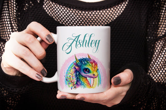 Personalised Rainbow Dragon Mug