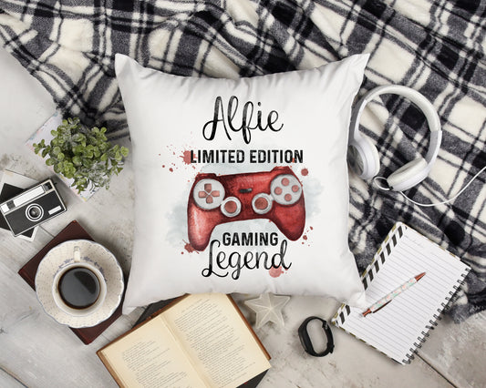 Personalised Red Gamer Controller Cushion