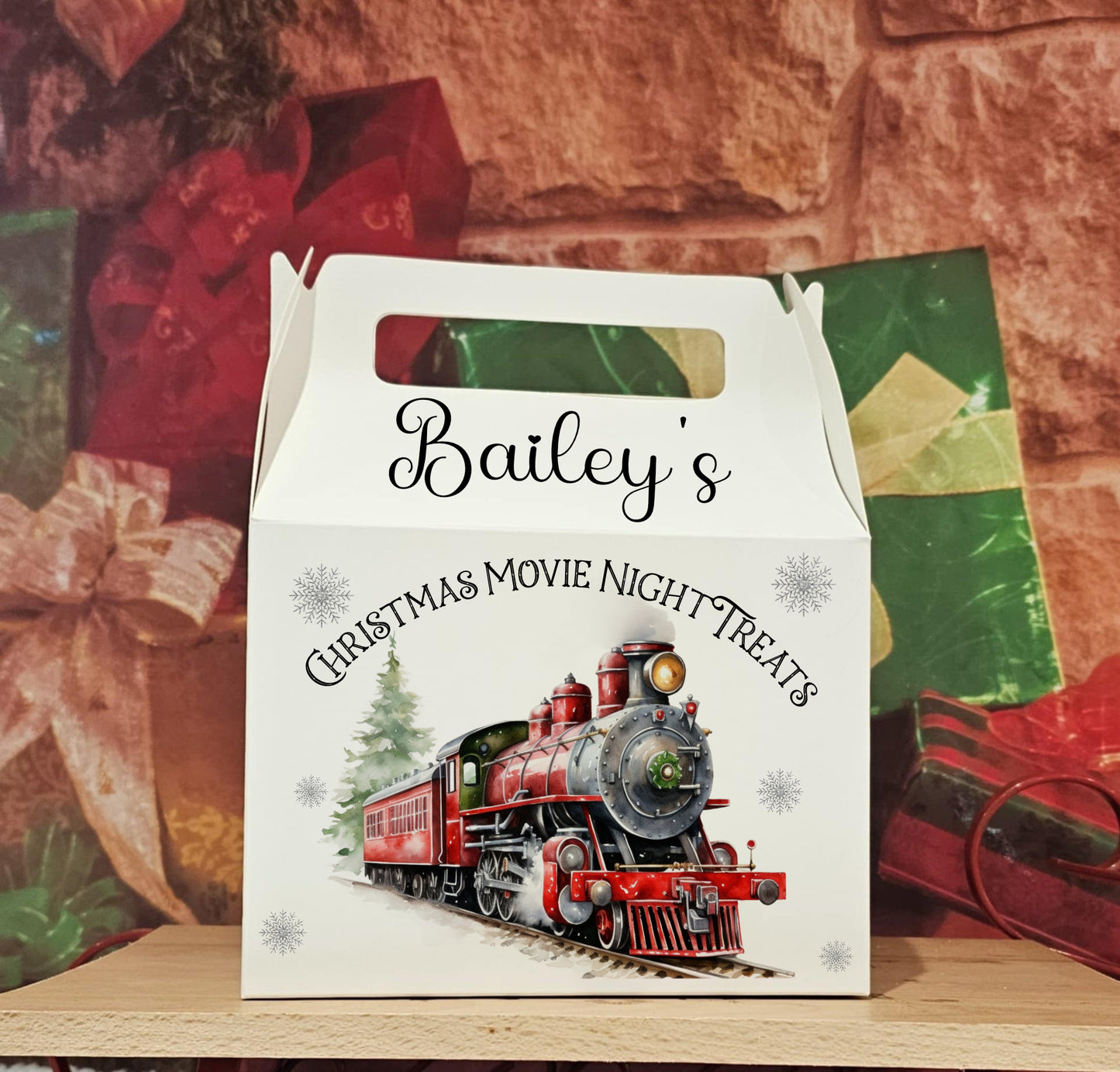 Personalised Red Train Treat Box