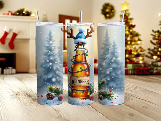 Blue Reinbeer Christmas Tumbler